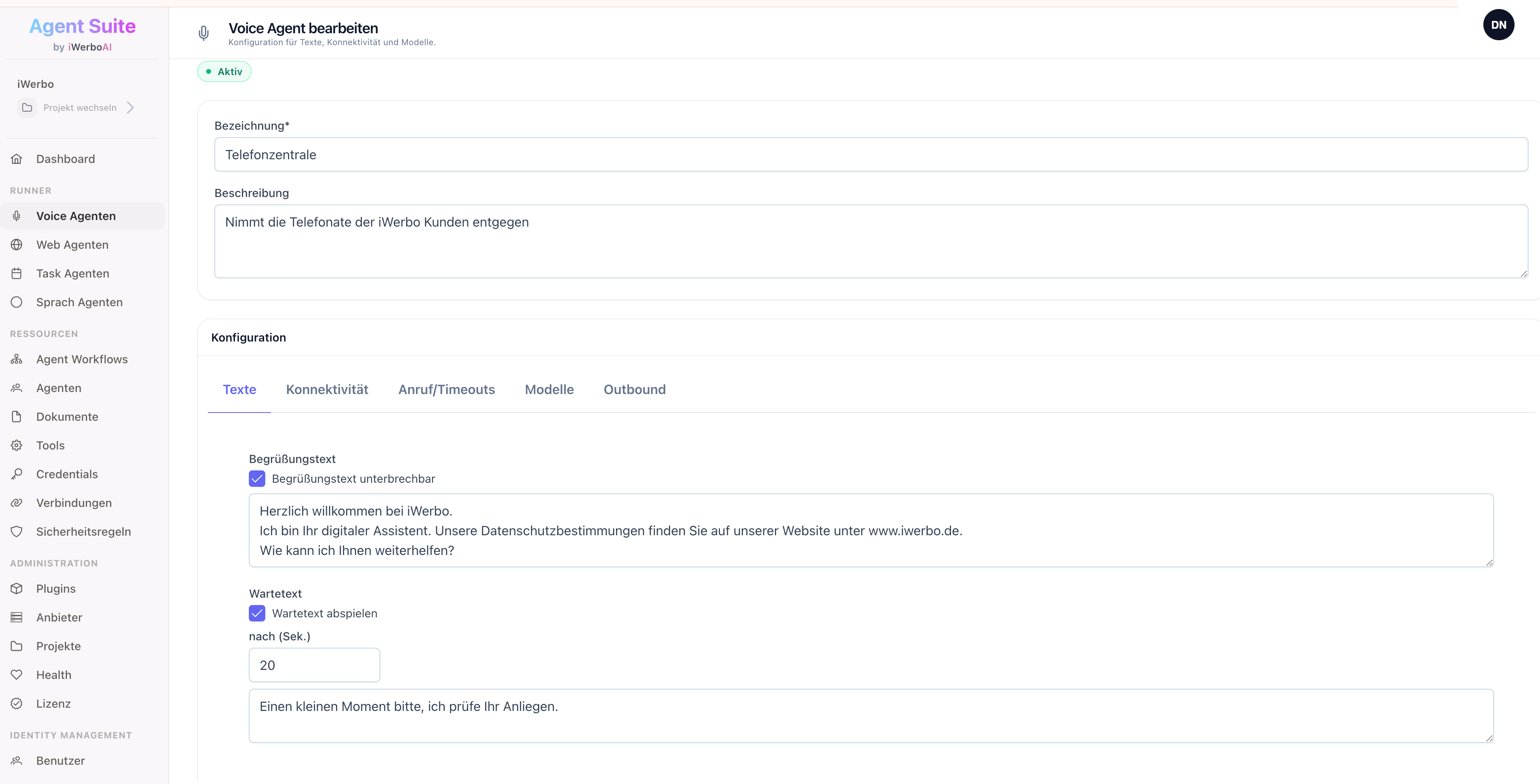 Screenshot KI-Voice-Agents